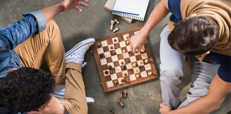 friends playing chess