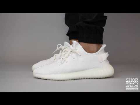 yeezy triple white on feet