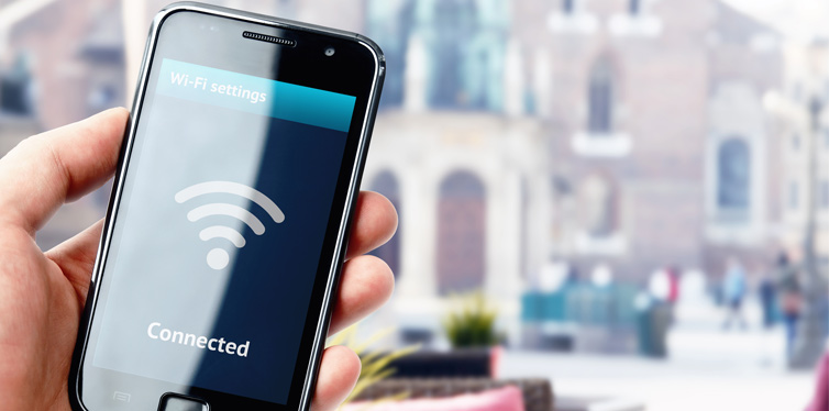 smartphone connected to wifi