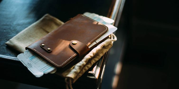 a leather wallet