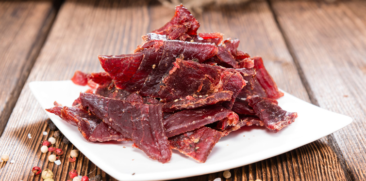 beef jerky on a plate