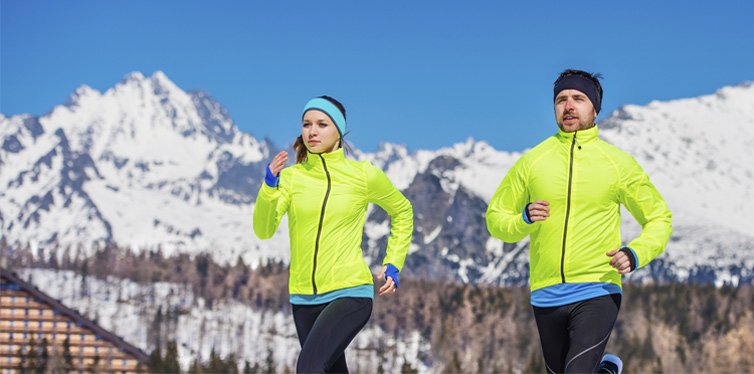 couple jogging in winter