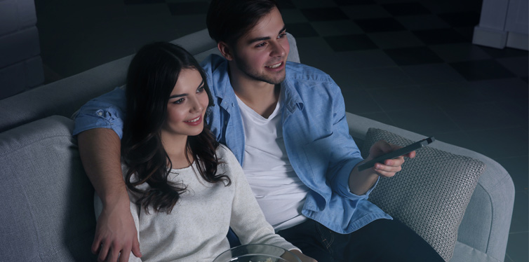 couple watching tv