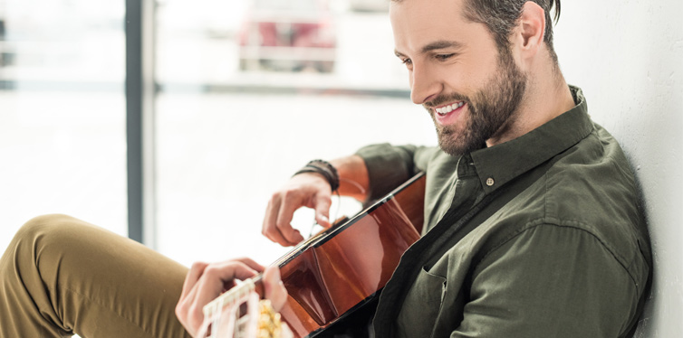 man playing guitar