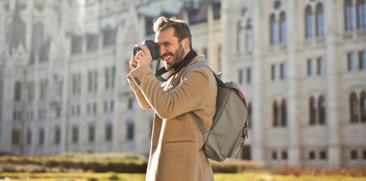 man taking photo