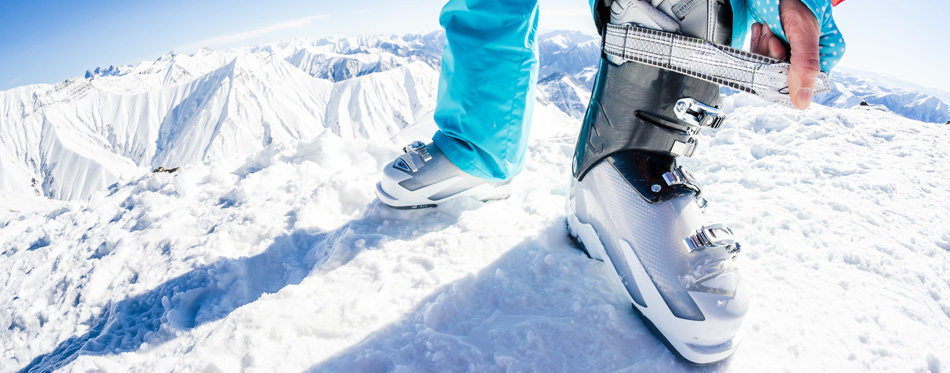 skier wearing ski boots