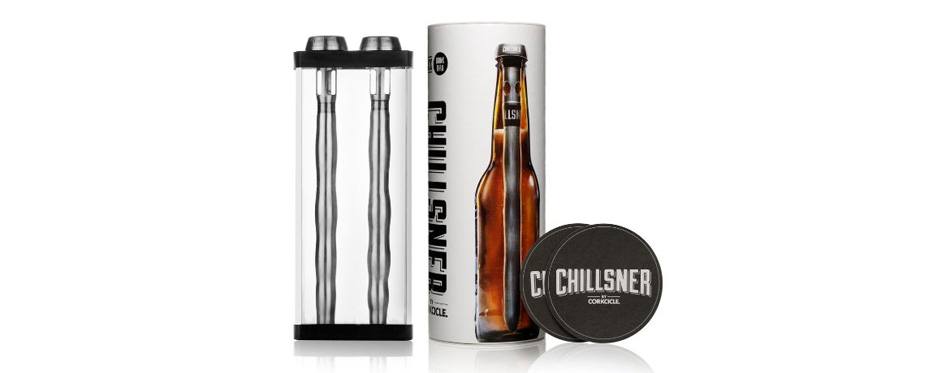 Corkcicle Chillsner 2 Pack Drink Thru Beer Soda Bottle Drink Chiller  Fathers Day