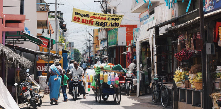 people shopping in market