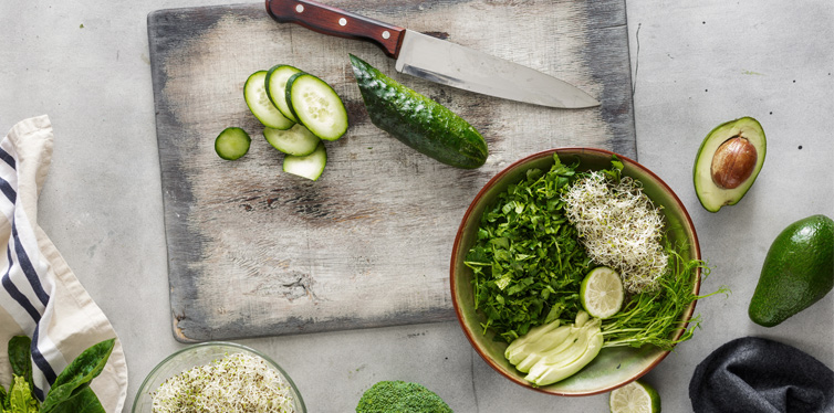salad with cucumbers and avocado