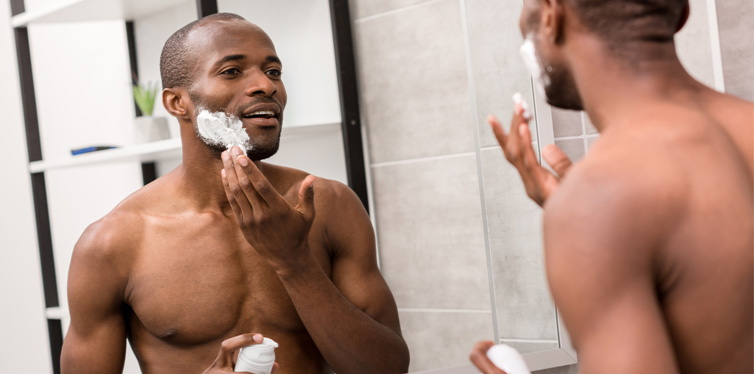 man shaving