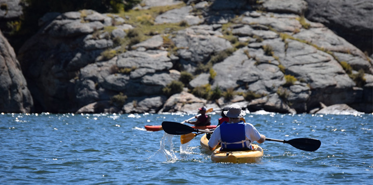 a group on people kayaking