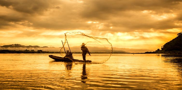 fisherman in kayak