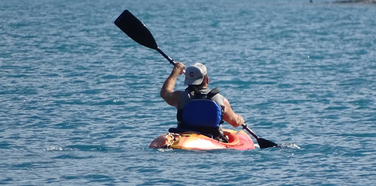 man kayaking