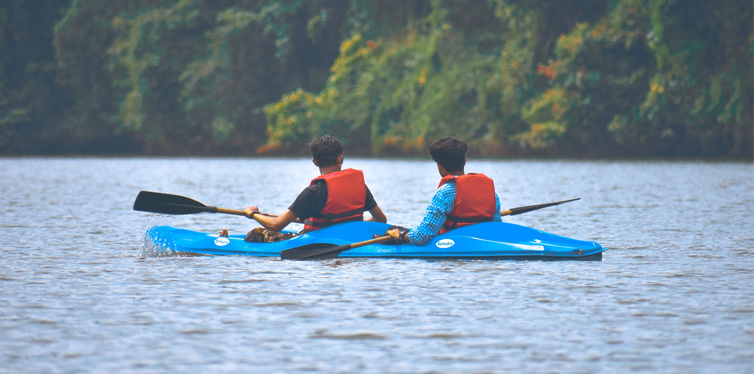 two people in kayak boat