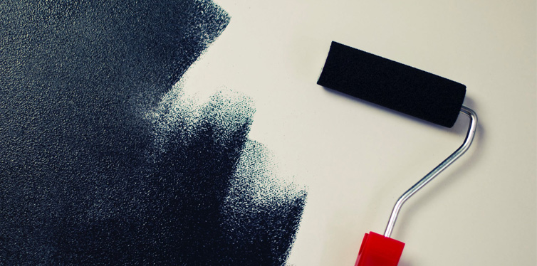 paint roller on the wall