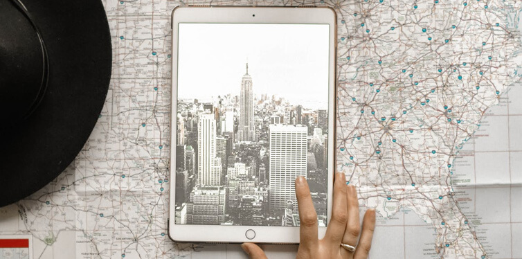 person planning trip