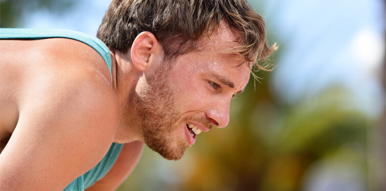 sportsman in the heat