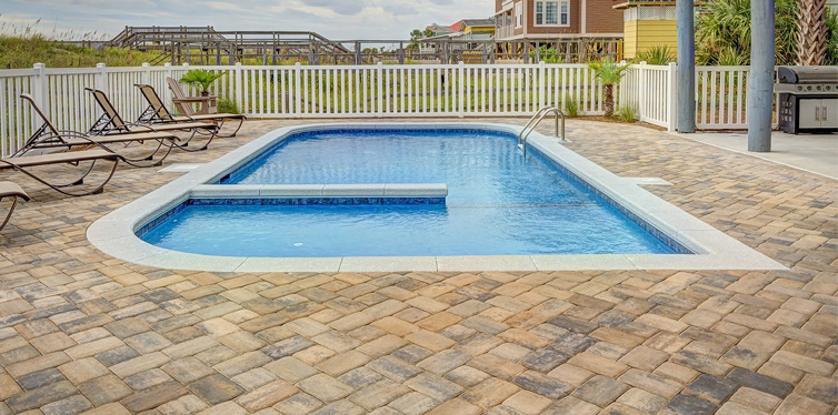 swimming pool in a yard