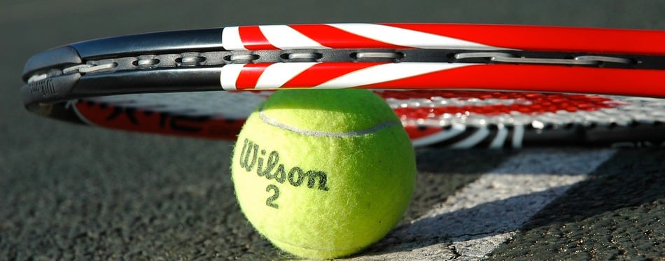 tennis racket on the court