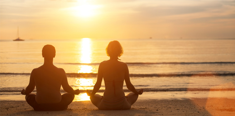 couple meditating