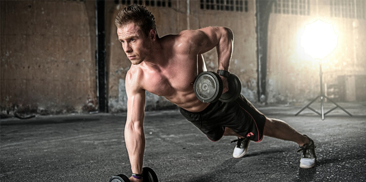 man workout
