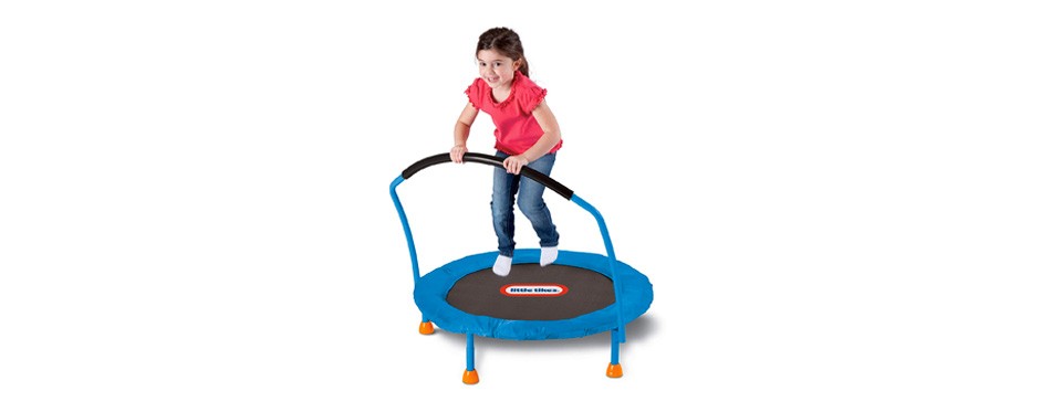 ALPIKA Junior Trampoline with Handle Foldable Multicolor Trampoline Rebounder with Sturdy Frame and Safety Padded Cover for Children Toys Indoor Outdoor Tramoline Fitness Trampoline