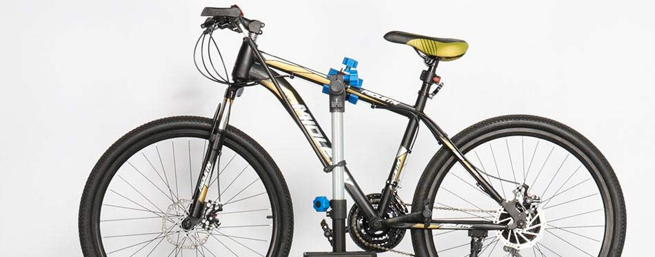 a bike on a repair stand