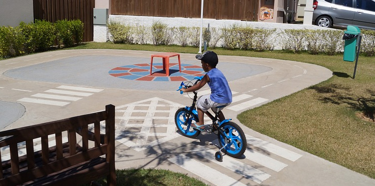 a bike with training wheels