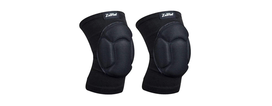 Black VIRTUE Breakout Knee Pads Lightweight Multi-Sports Protective Pads with Moisture Wicking Compression Sleeve Liner and High Density 3D Molded Foam for High Impact Protection