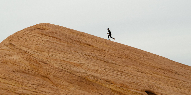man running uphill