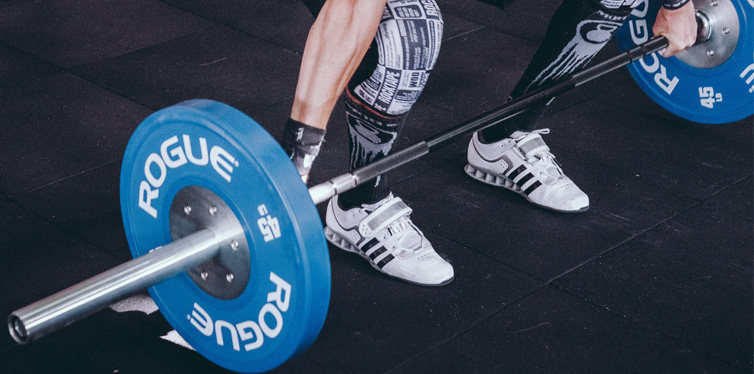 deadlifting at the gym
