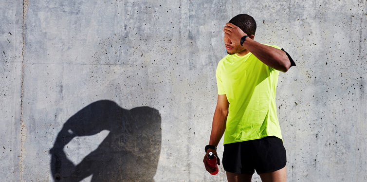 tired man after running