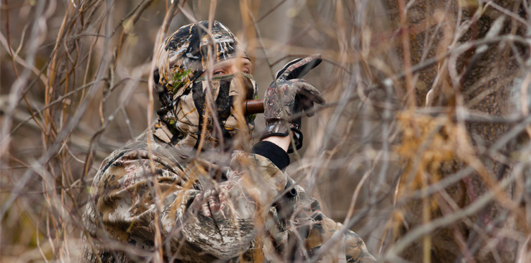 hunter with a duck call