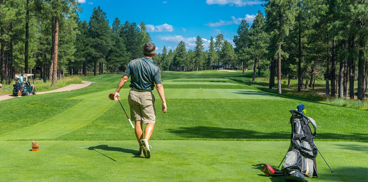 man at the golf course