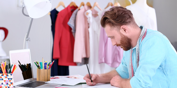 man designing clothes