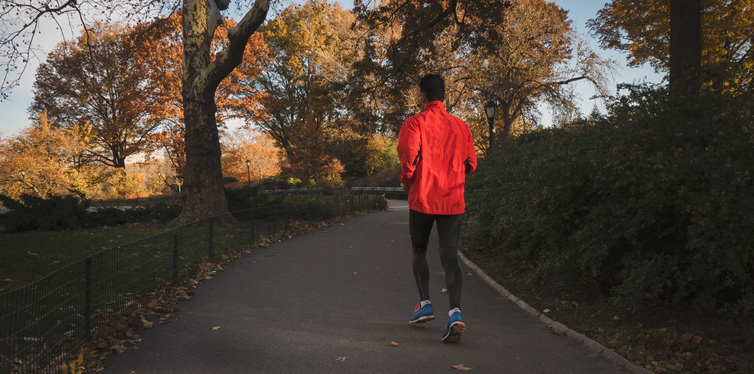 running in the park