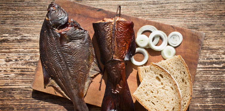 smoked fish on the table