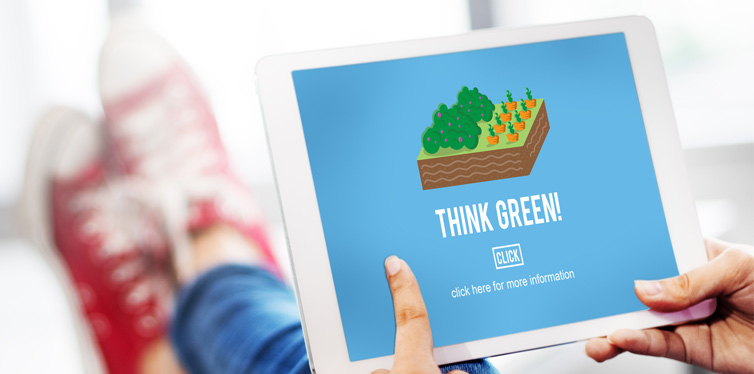 think green app on tablet
