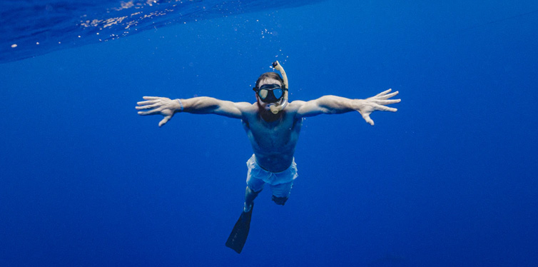 man snorkeling