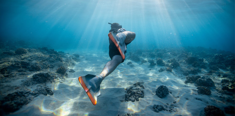 man snorkeling