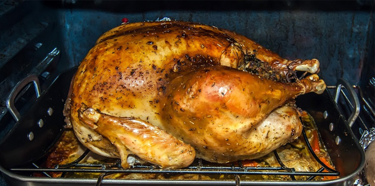 turkey in the oven