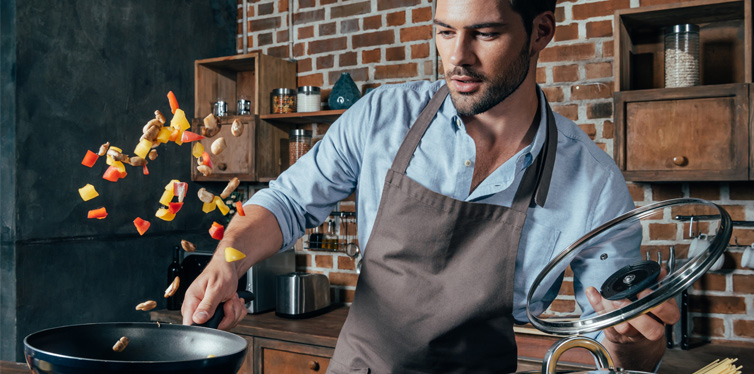 man cooking