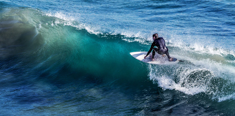man surfing