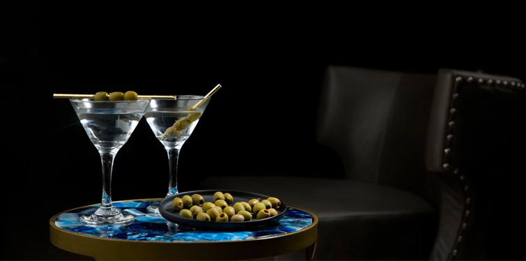 two glasses of martini