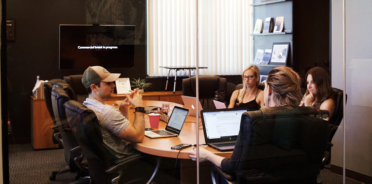 working in an office