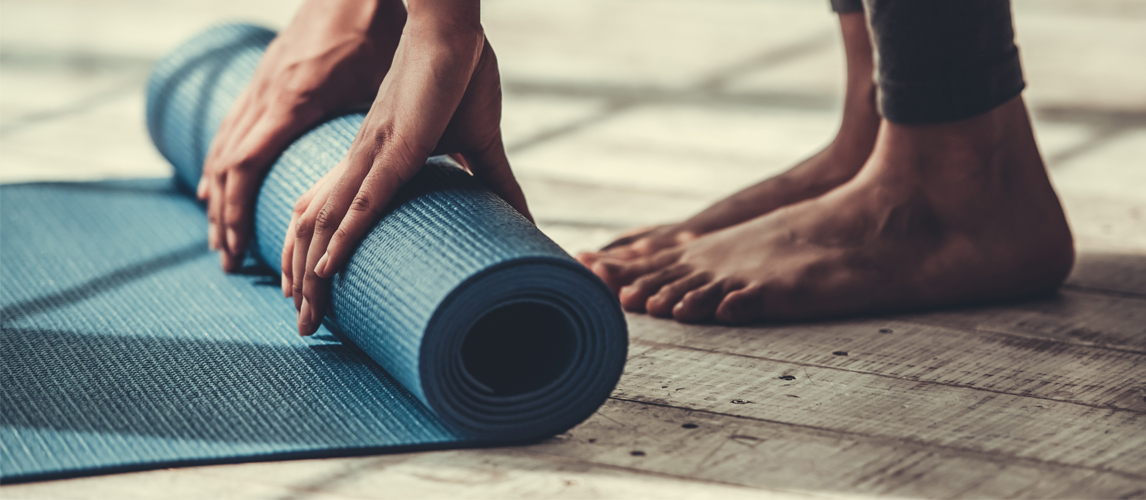 cleaning my yoga mat