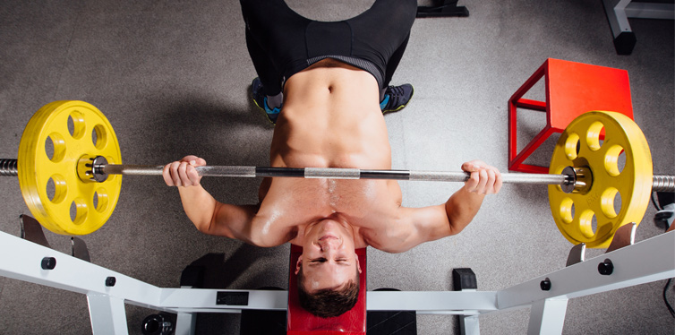 young bodybuilder training in the gym