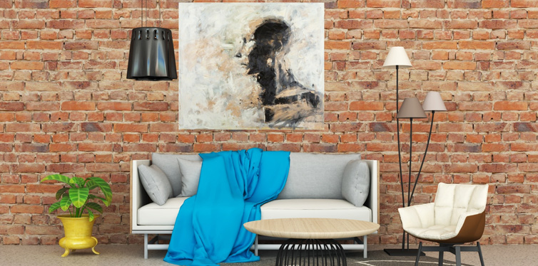 artwork on a brick wall