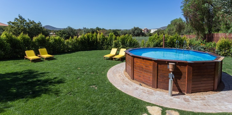 backyard above ground swimming pool