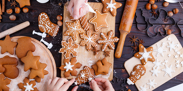 making gingerbread cookies